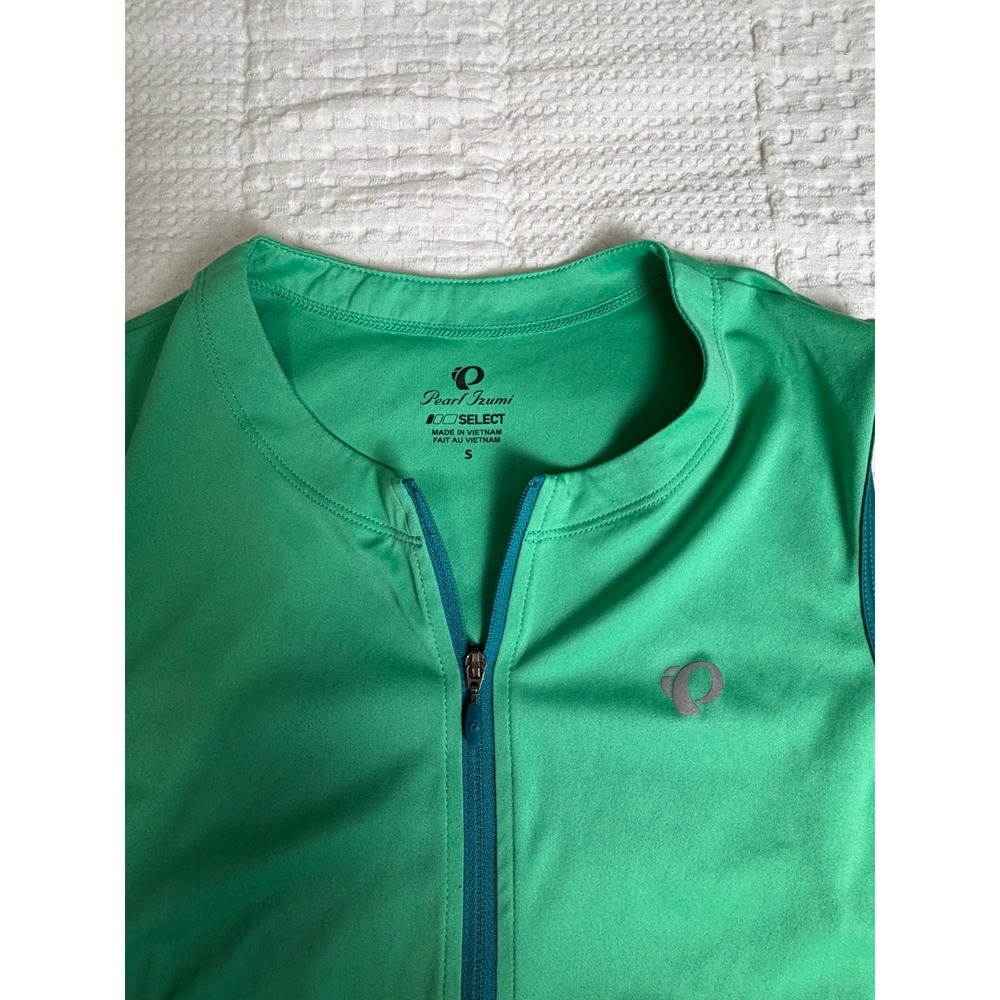 Pearl Izumi Select Women Cycling Jersey in Green Full Zip Size Small Activewear